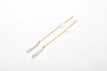 Moonlit Stream Earrings - Baroque Freshwater Pearl Drops in 18K Gold-Plated S925 Sterling Silver