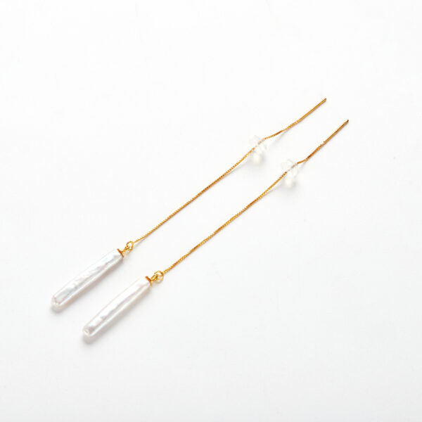 Moonlit Stream Earrings - Baroque Freshwater Pearl Drops in 18K Gold-Plated S925 Sterling Silver