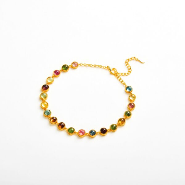 Lucky Bracelet — Natural Tourmaline in S925 Sterling Silver with 18K Gold Plating