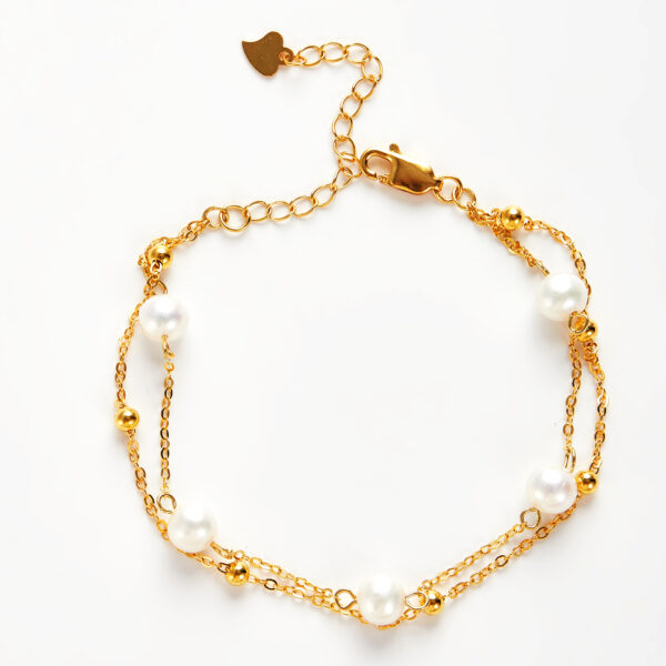 Crossed Paths Bracelet — Freshwater Pearls in S925 Sterling Silver with 18K Gold Plating
